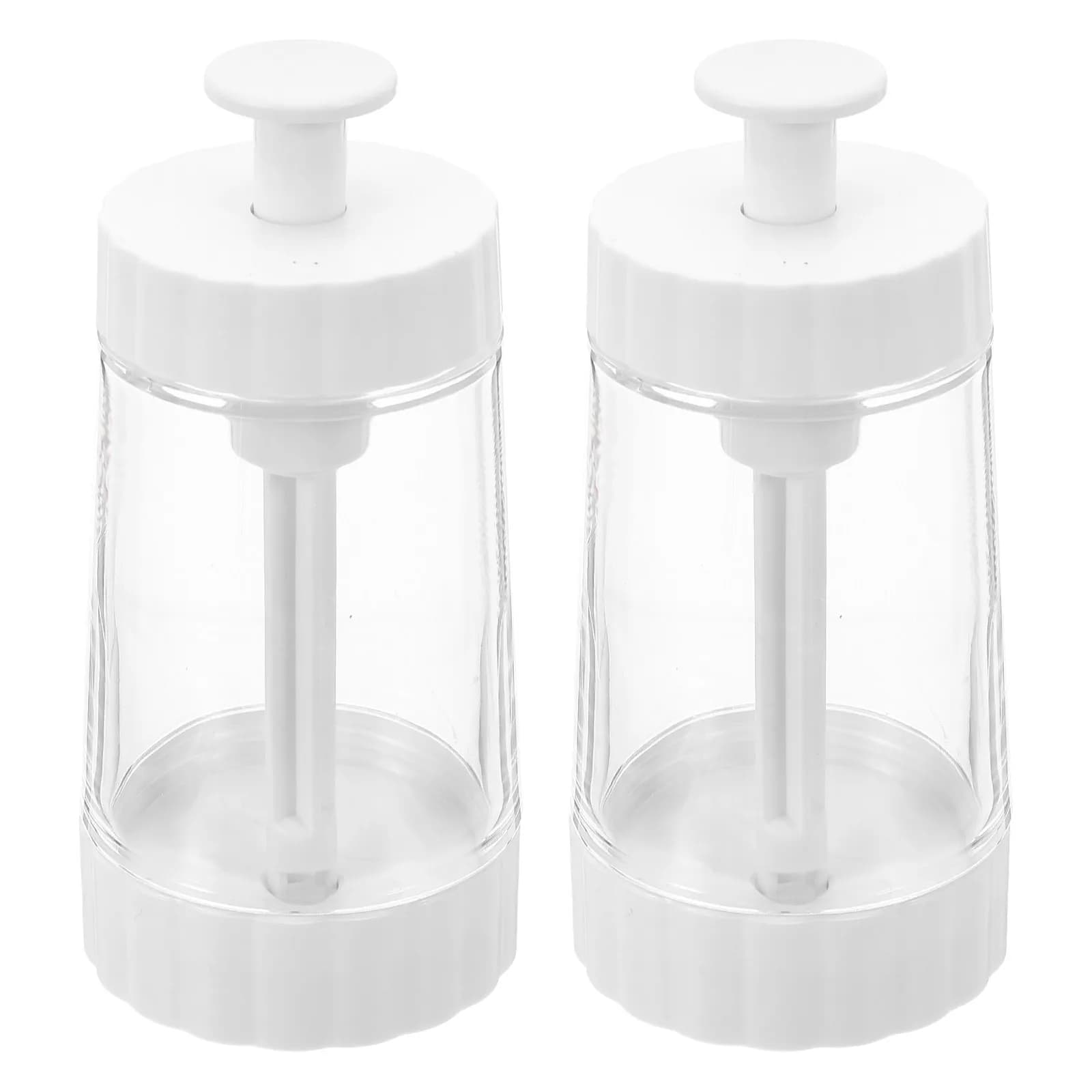 2Pcs Measuring Salt Shaker Precise Quantitative Seasoning Jar Set Transparent Spice Dispenser Pepper Sugar Container Kitchen