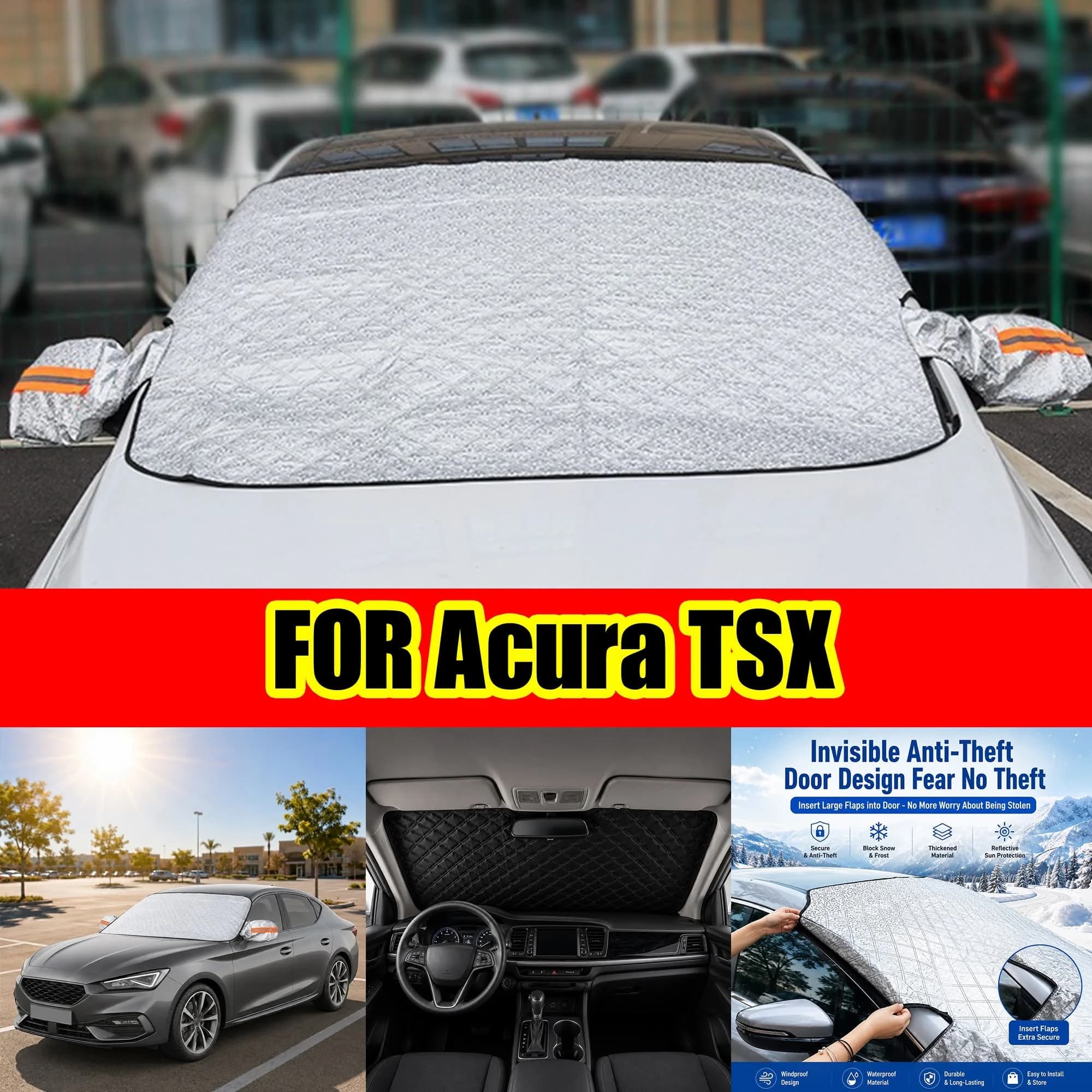 FOR Acura TSX Windshield Sunshade, UV Protection & Heat Block Cover For Car Front Window