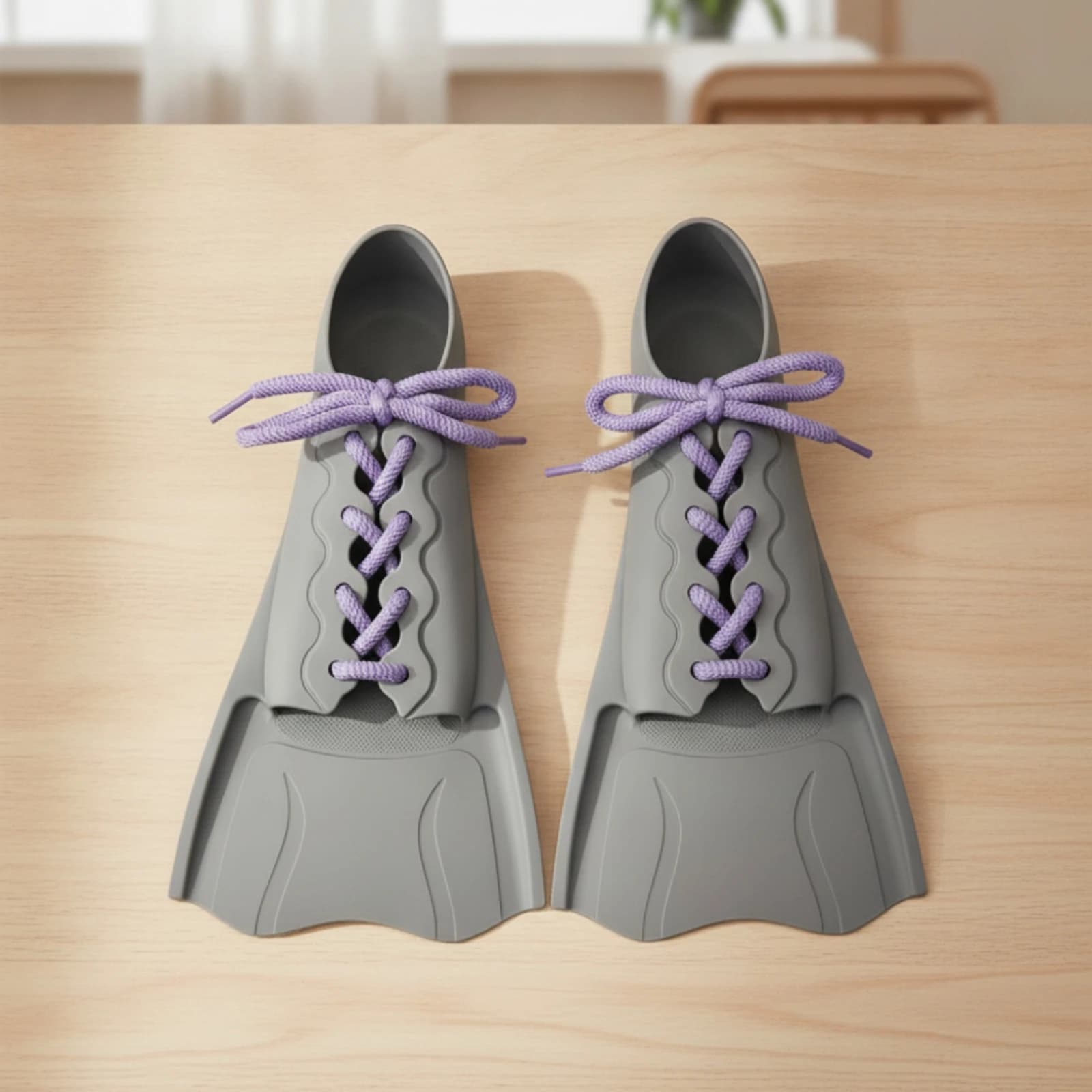 Swim Training Fins Open-Toe Fins with Lace-up Design Flexible for Swimmers, Pool Swimming, Snorkeling