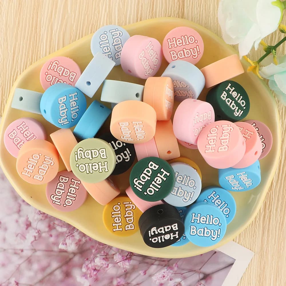 5 pezzi nuove perline in silicone ragazze ragazzi lettere perline rotonde gioielli fai da te creazione di accessori per braccialetti