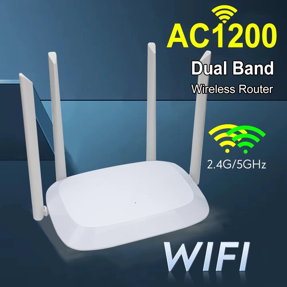 Router WiFi wireless 1200Mbps Dual Band 2.4GHz 5GHz Ripetitore Wifi 4 * 6dBi Antenne Amplificatore di segnale Ampia copertura Extender Wi-Fi