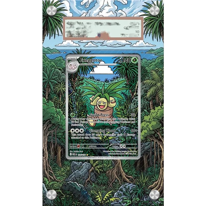 Espositore per Carte Pokemon Exeggutor, Portachiavi PTCG, Oggetti da Collezione Anime, Merchandise Anime, Custodia Protettiva in Acrilico, Giocattoli, Regalo