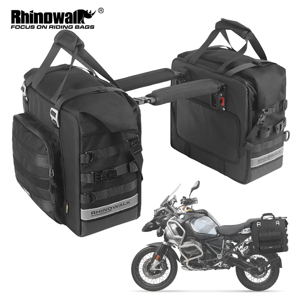 Rhinowalk Borsa laterale per moto impermeabile 1 pezzo a sgancio rapido 3D Cube 25L-32L Accessori per scatola di coda per bagagli da viaggio per moto