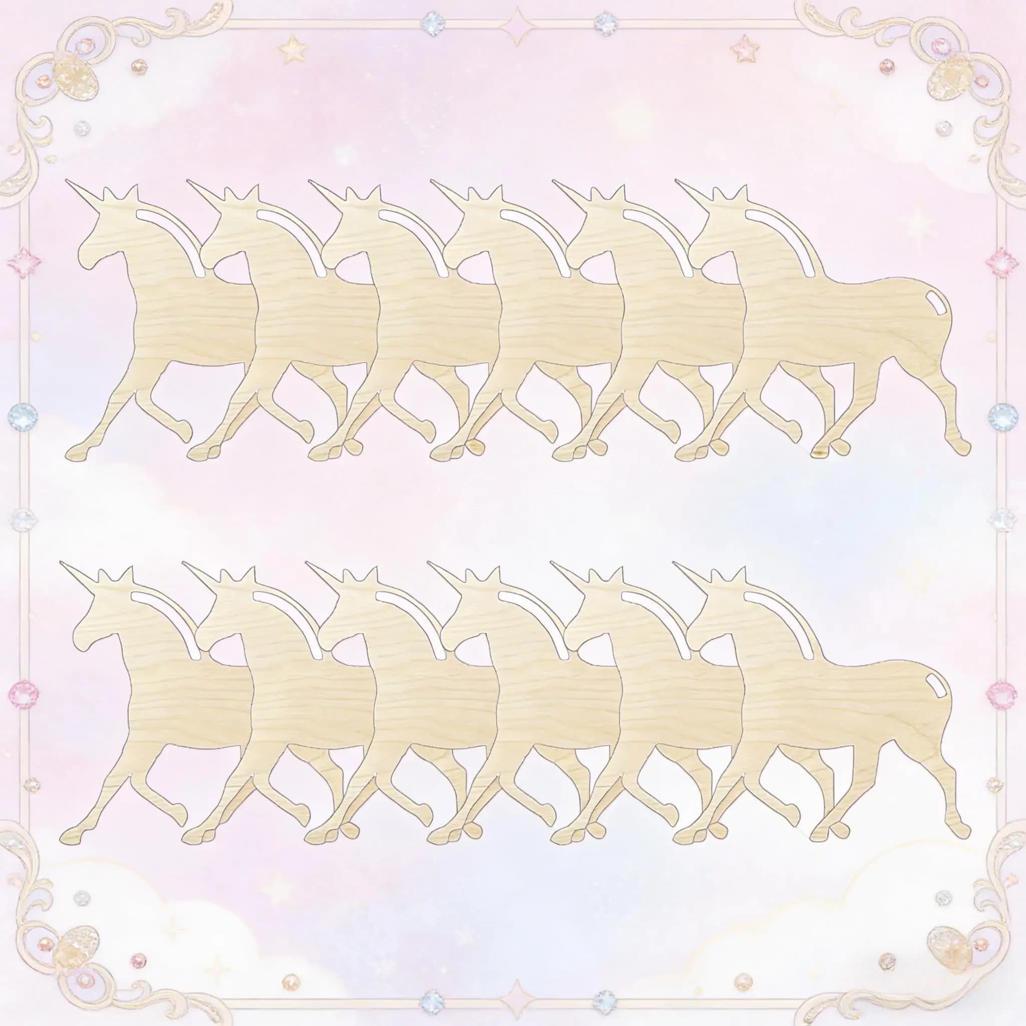 12Pcs DIY Party Favors Wooden Unicorn Macrame Crafts Unpainted Wood Animal Figurines Party Favors for Room Table Decor