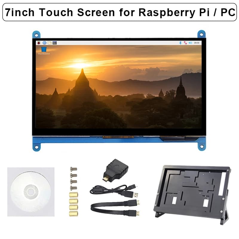 Touchscreen Raspberry Pi 4 from 7 inch 1024*600 IPS LCD 800*480 Raspberry Pi 4B Display TFT Monitor for Raspberry Pi 3 model B 3B