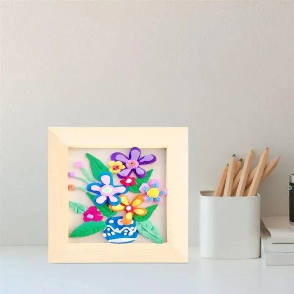 Gift for Kids Wooden White Clay Frame Multi Format Frame Creating Party Decorations DIY table ornament Crafts for children