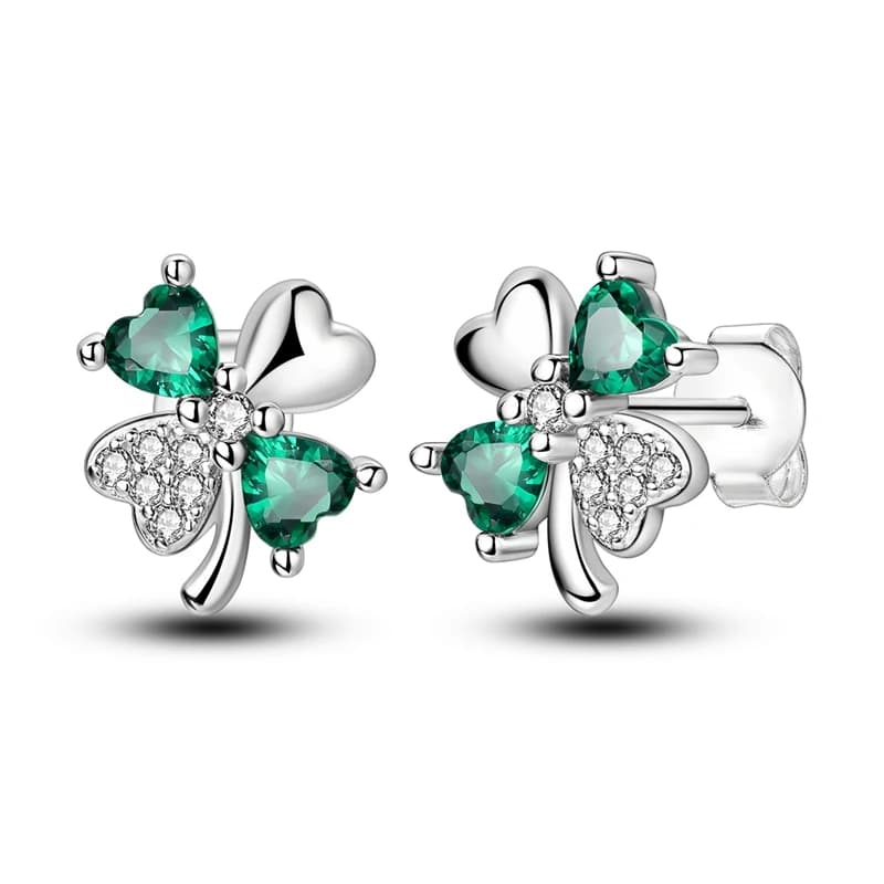 Nuovi Orecchini da Donna in Argento Sterling 925 con Quadrifoglio Portafortuna, Brillanti Orecchini a Stella per Matrimonio e Fidanzamento, Regalo di Gioielleria