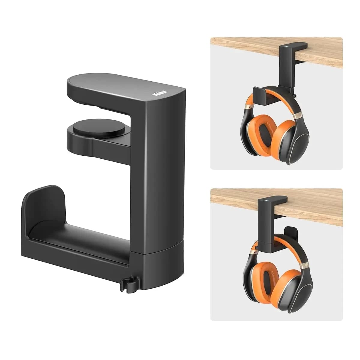360 ° Rotating Headphone Support Aluminum Support for Headphones Play Headphone Support for PC Hook for Desk Hook for Headphone Controller