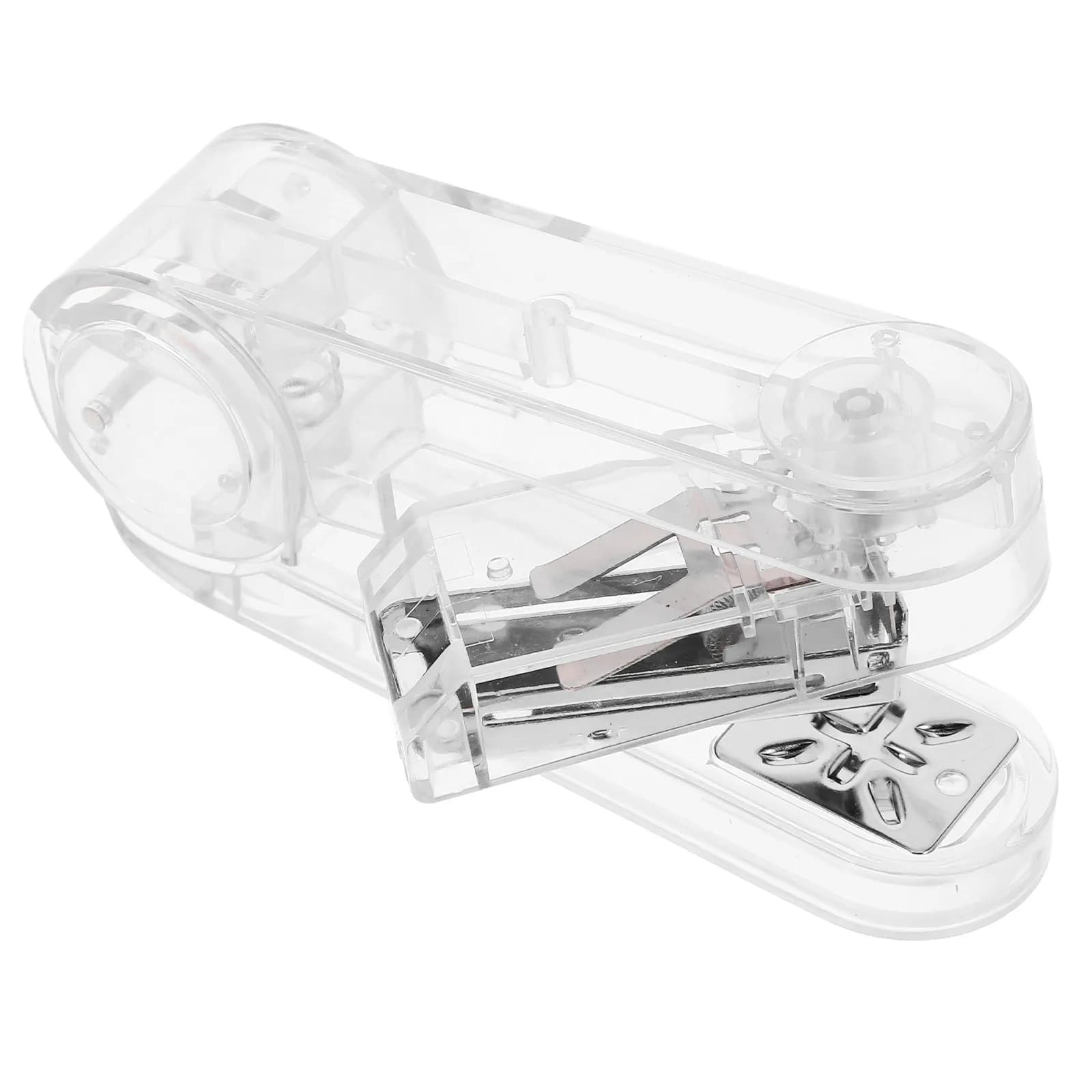 Set di 1 Cucitrice da Tavolo Trasparente Girevole a 360 Gradi con Braccio Oscillante Multi-Angolo per Ufficio, Casa e Aula, Resistente e Portatile