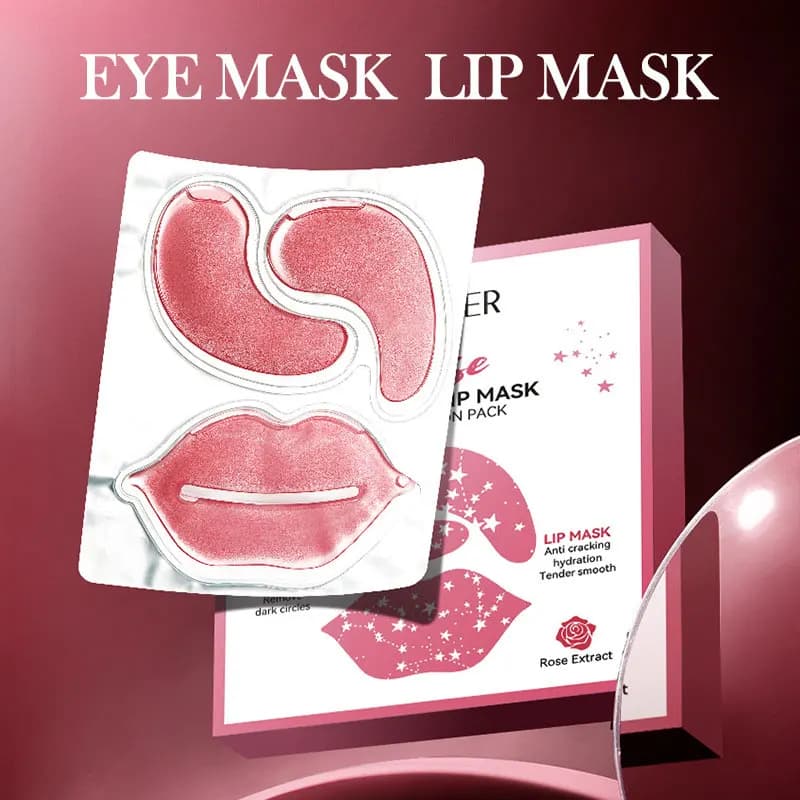 10 pz SADOER Collagene Patch per labbra Maschera per gli occhi Set Anti Cerchi scuri Borse per gli occhi Rimozione Idratante Labbra e occhi Prodotti per la cura della pelle