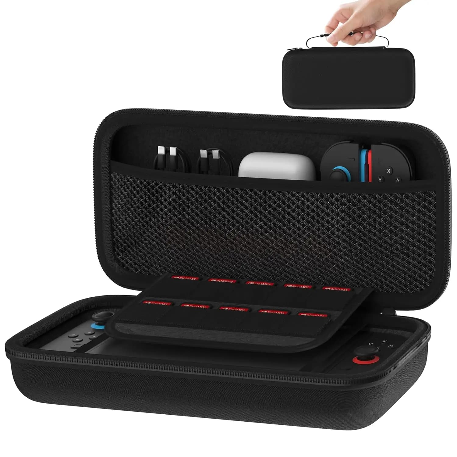 Custodia per accessori Nintendo Switch 2 (2025), custodia rigida portatile da viaggio con 10 slot per carte da gioco