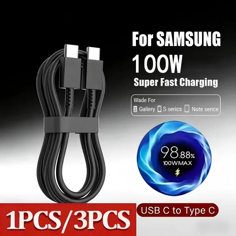 1/3 Pezzi Cavo USB Type-C a Type-C PD 100W per Ricarica Rapida Samsung Galaxy S23 S24 S25 Plus Note Ultra A53 A54, Cavo Dati e Ricarica Nuovo