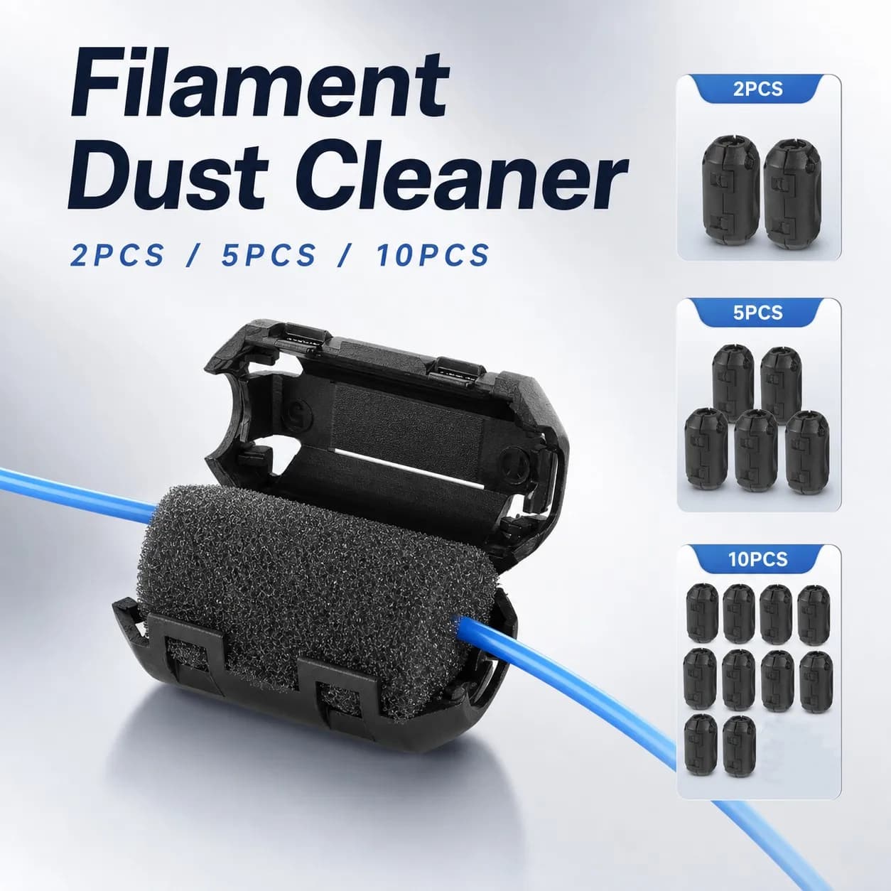2/5/10Pack Filament Filters Dust Removal Flame Foam Cleaner Blocks For A6 A8 CR10 Ender 3 PRUSA I3 1.75mm PLA ABS PETG Filament.