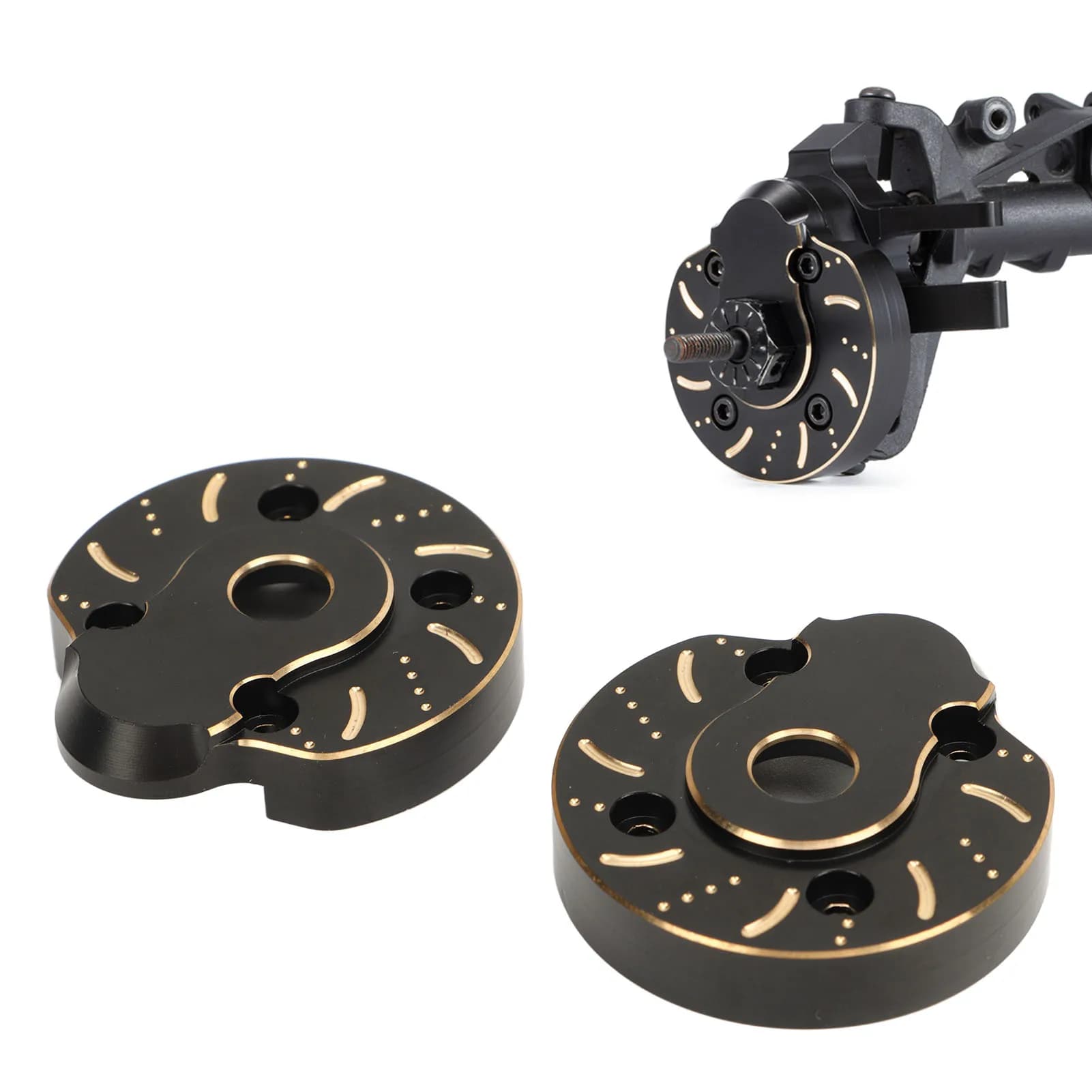 2 pezzi portale esterno alloggiamento trasmissione piastra di copertura in ottone pesante RC per Axial Capra SCX10 III AR45P 1/10 asse anteriore posteriore