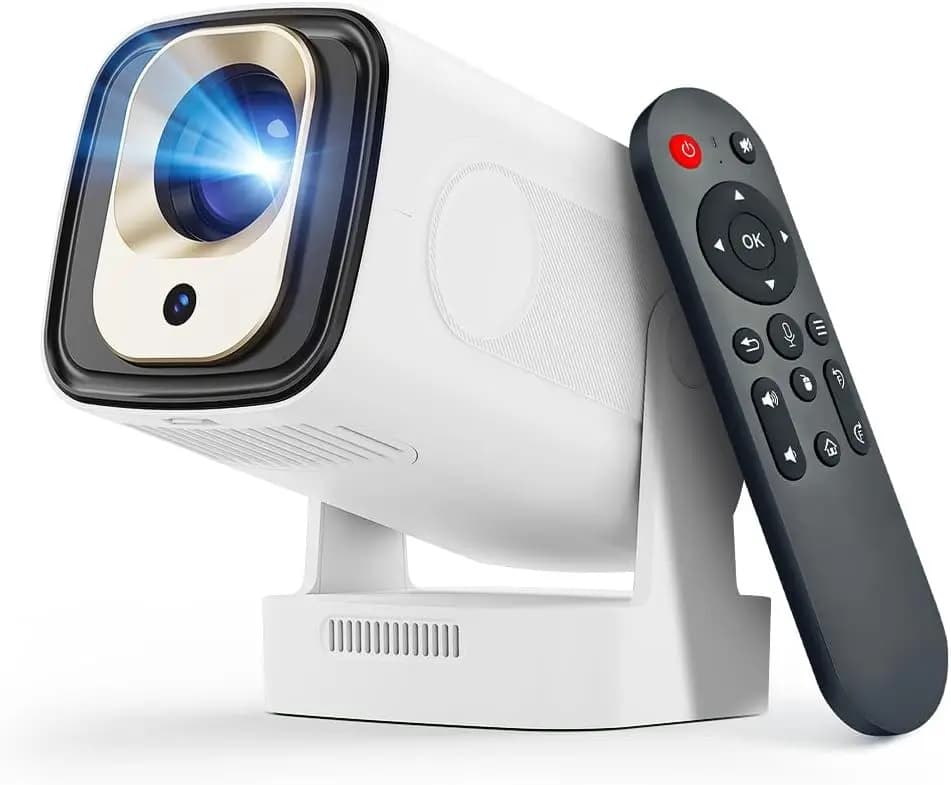 Mini Proiettore Smart 1080P con Autofocus, Supporto 4K, WiFi Bluetooth, App Integrate, Controllo Vocale, Proiettore per Film all'Aperto