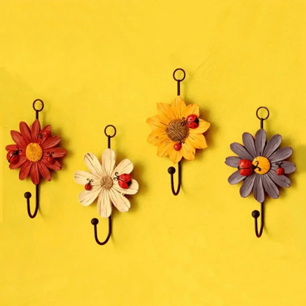Self-adhesive Flower Shaped Storage Tools Kitchen Gadgets Home Supplies Wall Decoration Hook Clothes Hook Hangers Home Storage