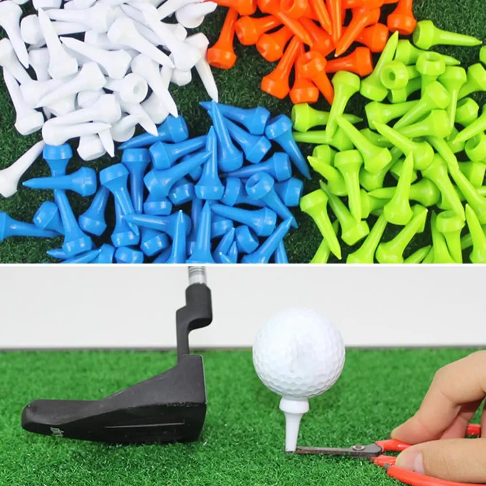 T-shirt da golf in plastica da 50 pezzi T-shirt da golf sportive a doppio ponte T-shirt da golf corte di ricambio per golfisti Forniture sportive da golf facili da usare