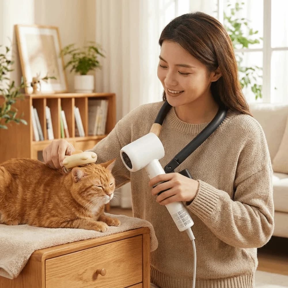 Universal Style Adjustable Support for Pet Hair Dryer, Free Hand Support for Dogs, Cleaning and Bathing