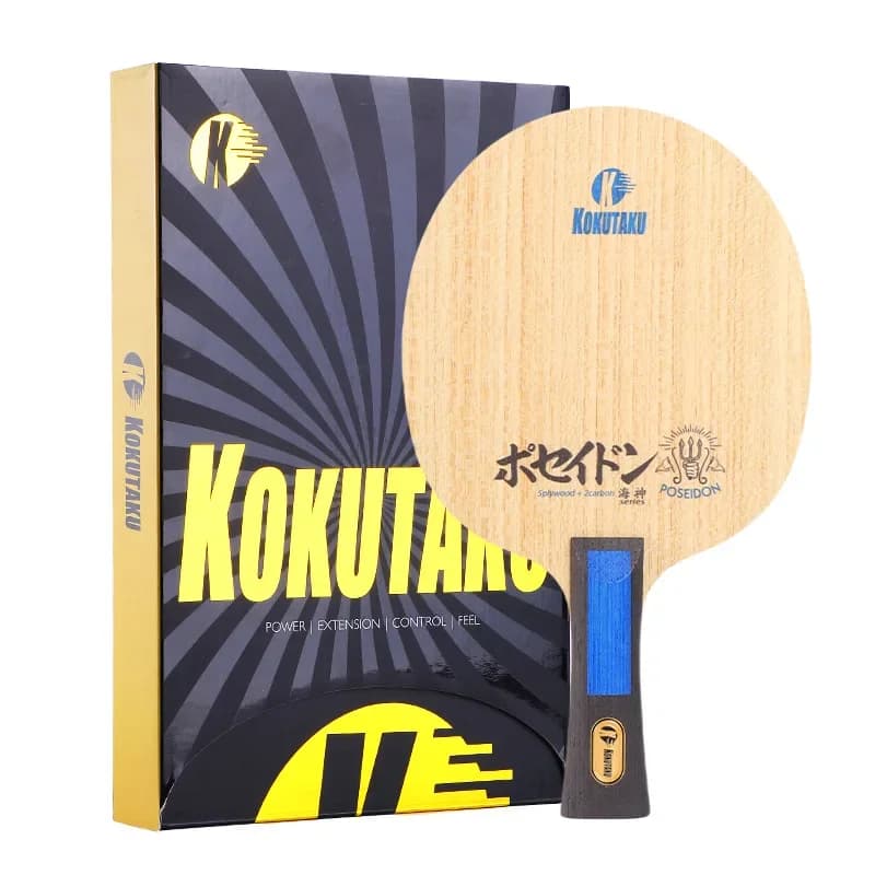 Racchette da ping pong KOKUTAKU di livello professionale 5 legno + 2 palette da ping pong in carbonio lama inferiore per competizione lama da ping pong Arc & Loop