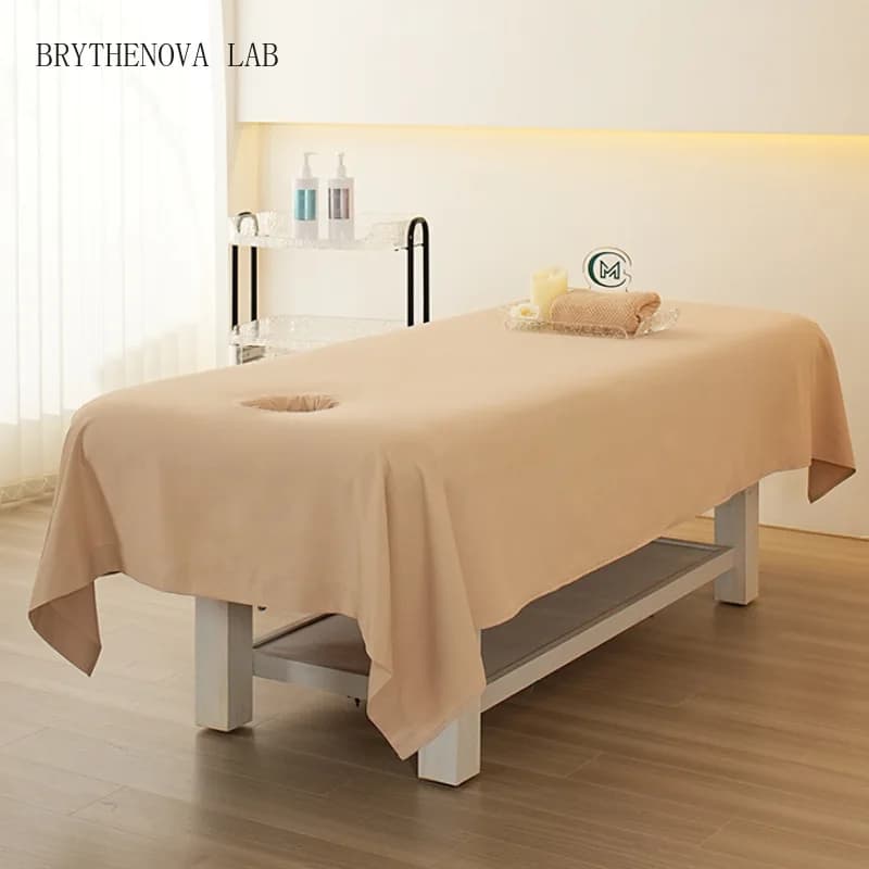 240x140cm Beauty Bed Sheet Solid Color Enlarged Bed Towel Cotton Soft One-piece with Holes Beauty Massage Professional Sheets