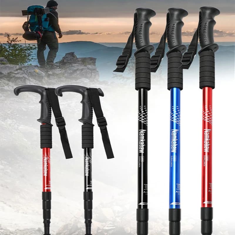 Aluminum Alloy Telescopic Trekking Sticks | Lightweight Walking Stick for Seniors for Outdoor Hiking