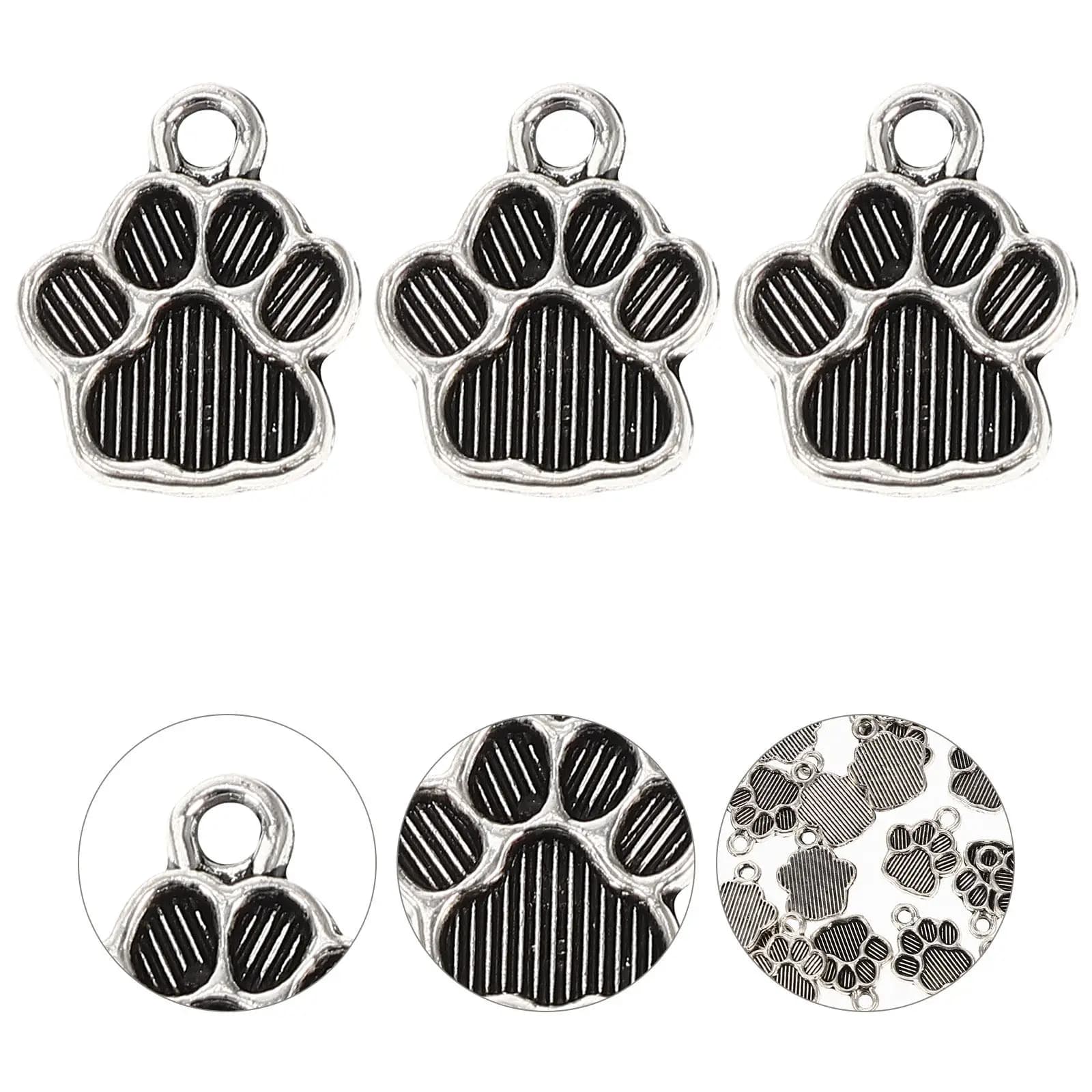 100 Pezzi Ciondoli a Forma di Zampa di Cane in Metallo, Superficie Liscia e Delicata, Accessori per Creazione di Gioielli Fai-da-Te, Collane, Bracciali e Artigianato