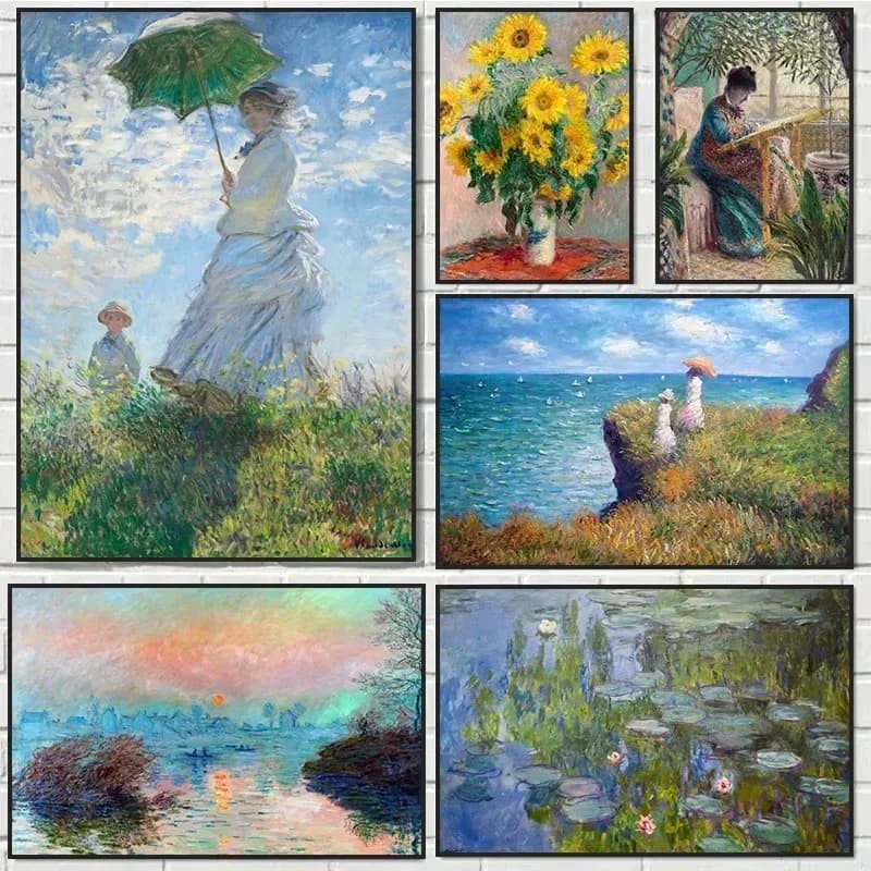 Oil Painting By Numbers Kits Claude Monet Classic Art Collection Paintings DIY Acrylic Paint By numbers For Adults Home Decor