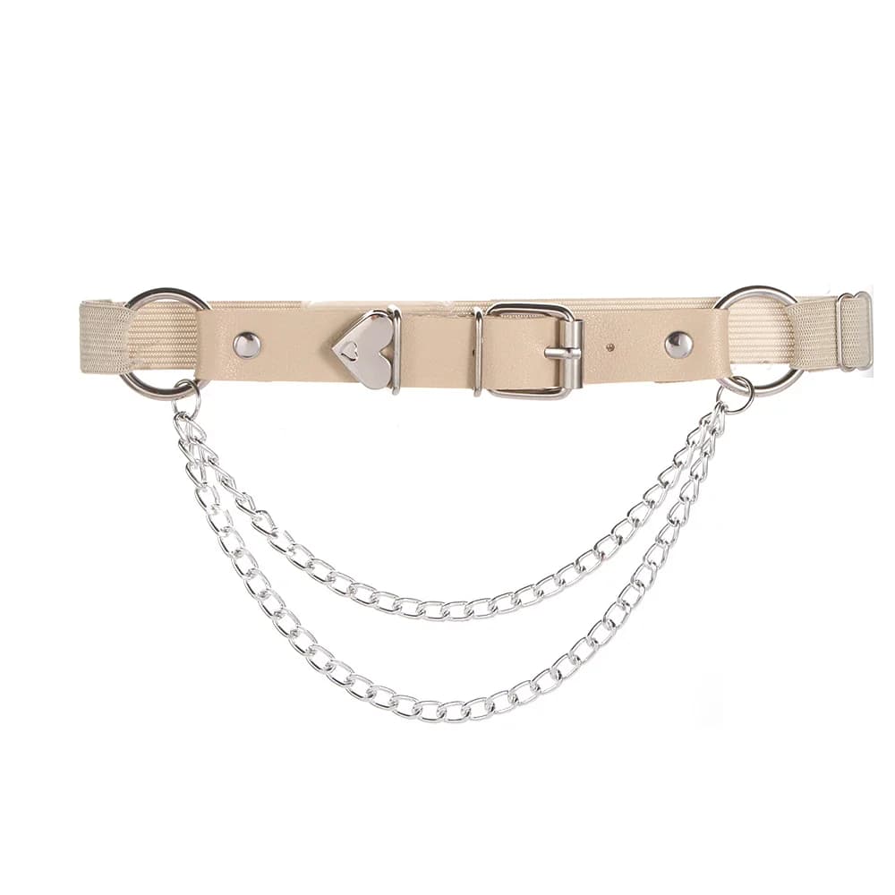 Elastic Chain Thigh Ring Leg Harness Leg Garter Belt Women Suspenders Fashion Accessories Heart Garter Belt PU Leather