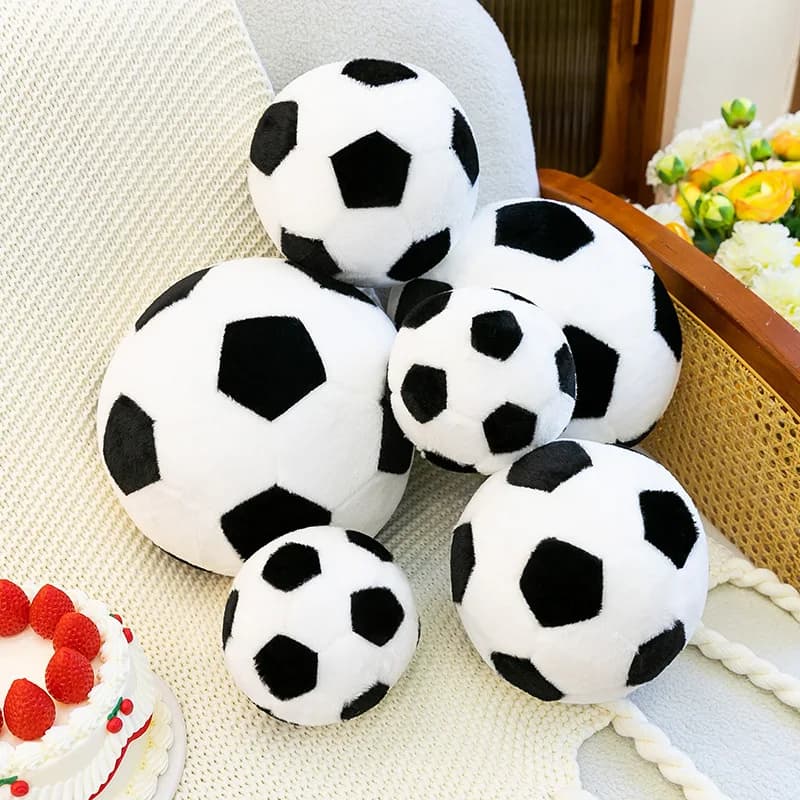 Peluche a forma di pallone da calcio, bambola per esercizi sportivi, giocattolo regalo per attività, cuscino realistico a forma di pallone da calcio, regalo per amici