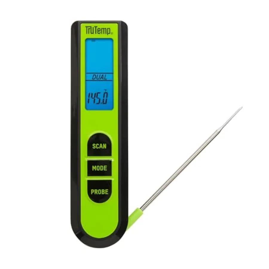 TruTemp Dual Infrared Digital Thermometer for Meat and Foods, Instant Reading, IPX5 Waterproof Design, Carne Sonda