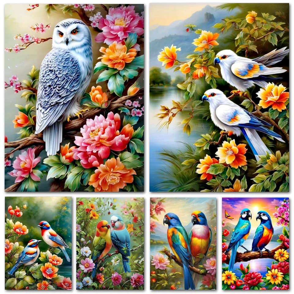 Flower and Bird Art DIY Diamond Painting New Arrival Cross Stitch Kits Embroidery Full Diamond Mosaic Needlework Wall Art decor