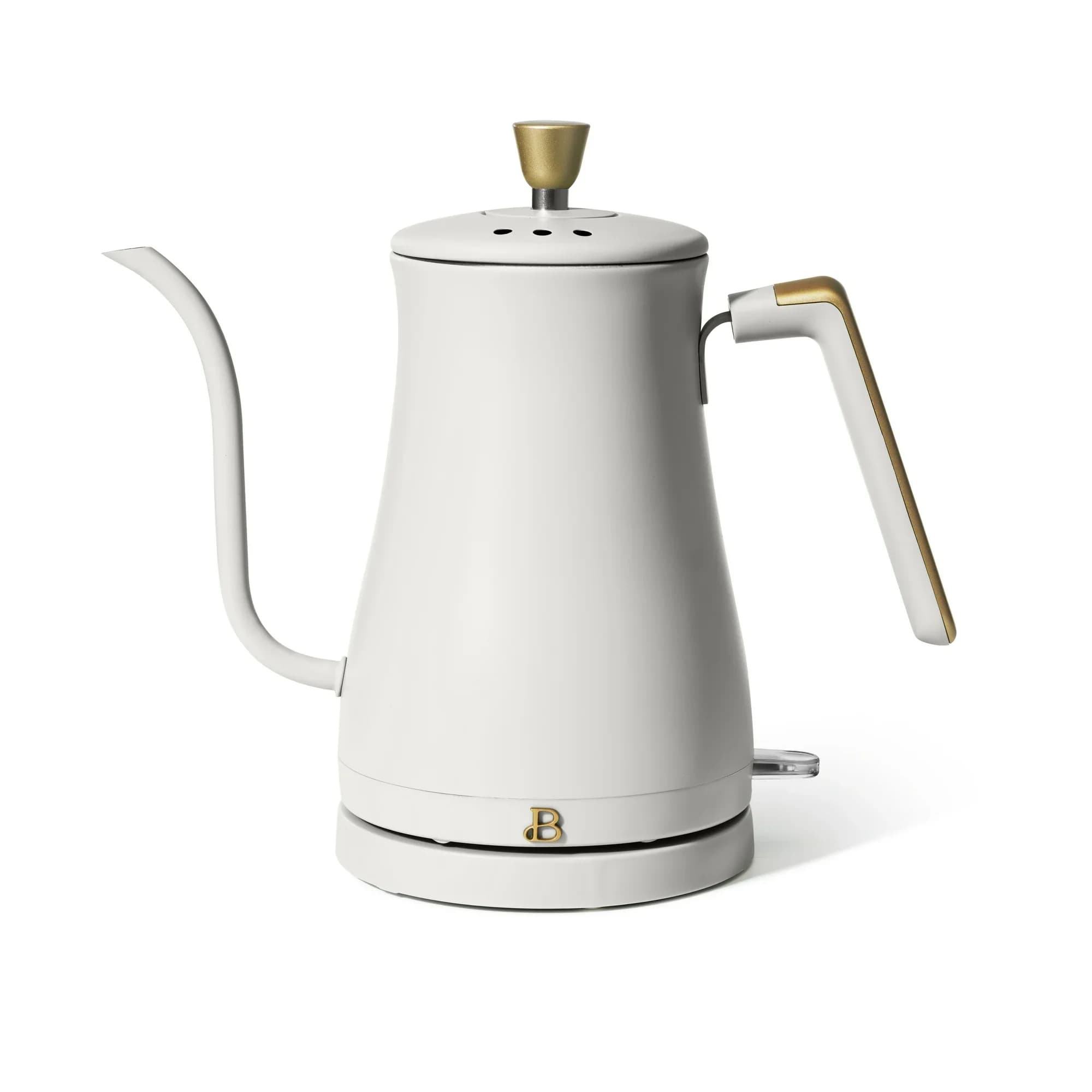 Bollitore Elettrico a Collo d'Oca Drew Barrymore da 1 Litro, 1200W, Bianco, per Preparazione Precisa di Tè e Caffè