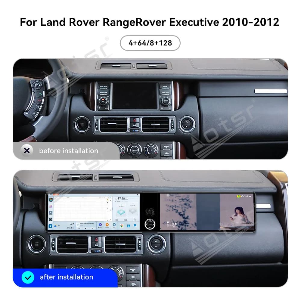 For Land Rover RangeRover Executive 2010-2012 Android 13 OS 12.3" HD Dual Screen GPS Navi Radio Car Multimedia Player Head Unit