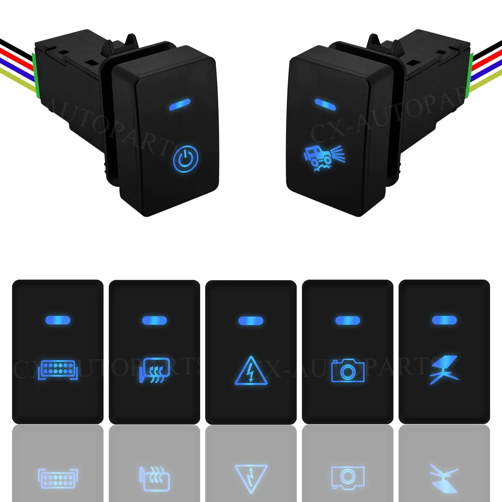 Car LED Light Bar Rear Fog Light Switch 360 Camera Switch Button For Honda Fit HRV CRV VEZEL Civic JAZZ BR-V CITY