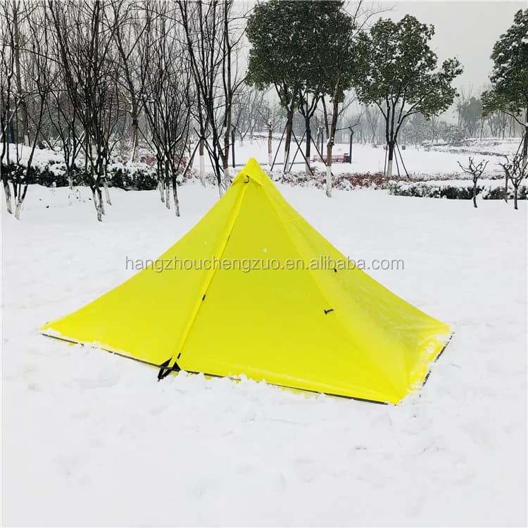 Tenda da neve piramidale ultraleggera, CZX-245B Tenda piramidale ultraleggera impermeabile a doppio strato per 2~3 persone per campeggio in quattro stagioni