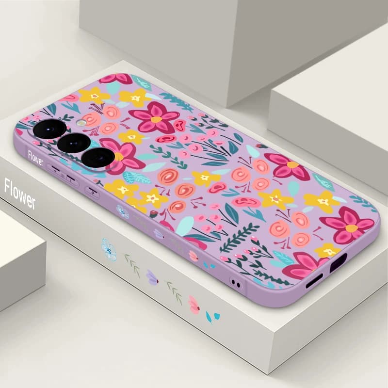 Flowers Floral Pattern Phone Case For Samsung Galaxy A57 A17 A56 A16 A55 A15 A54 A36 S24 S25 FE S26 S25 S23 S22 Ultra Soft Cover