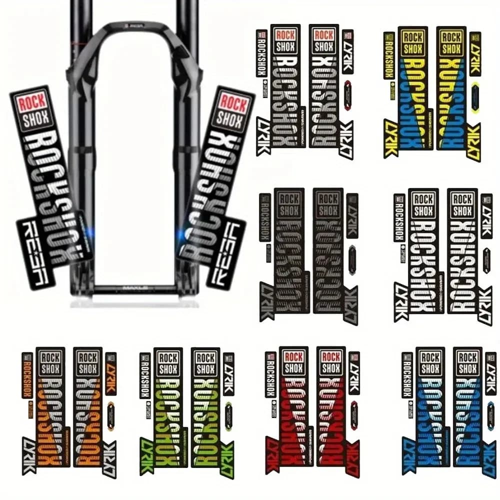 Adesivi 2D Piatti per Casco Moto, Set da 6 Pezzi per Bici da Strada Rock Shox SID