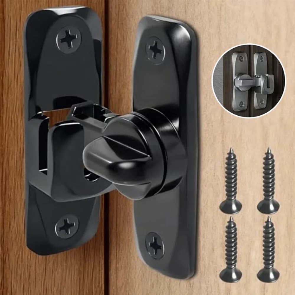 Serratura per porta ribaltabile da 90/180 gradi Chiusura per porta scorrevole in lega di zinco per porta di sicurezza domestica Bulloni per porta antifurto Hardware