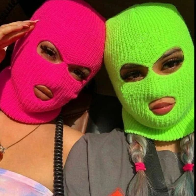 Vendita calda Passamontagna unisex Stile copertura completa Maschera da sci Cappello 3 fori Cappello invernale Tattico antivento Berretto in maglia a costine Berretto invernale caldo