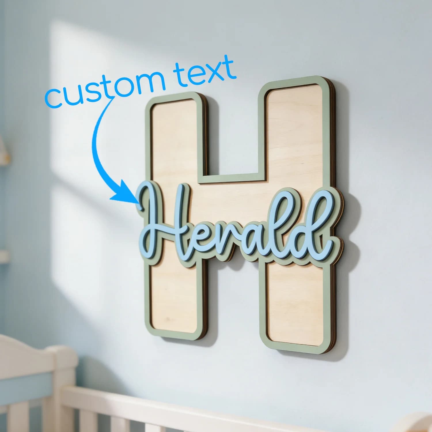 1pc Personalized Wooden Multi-layer Decoration Surname Brand, Custom Content, Home Decoration, Birthday, Anniversary, Party Gift