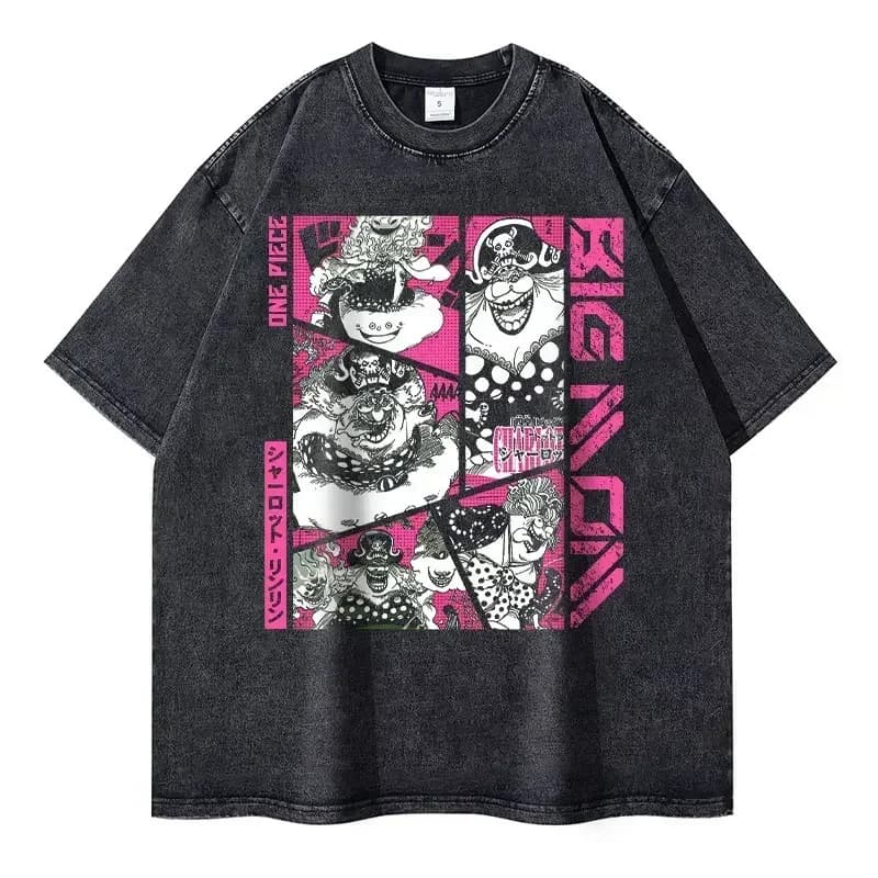 T-shirt Grafica One Piece Luffy da Uomo, Estiva 2026, in Cotone a Maniche Corte, Casual, Streetwear Y2K Unisex