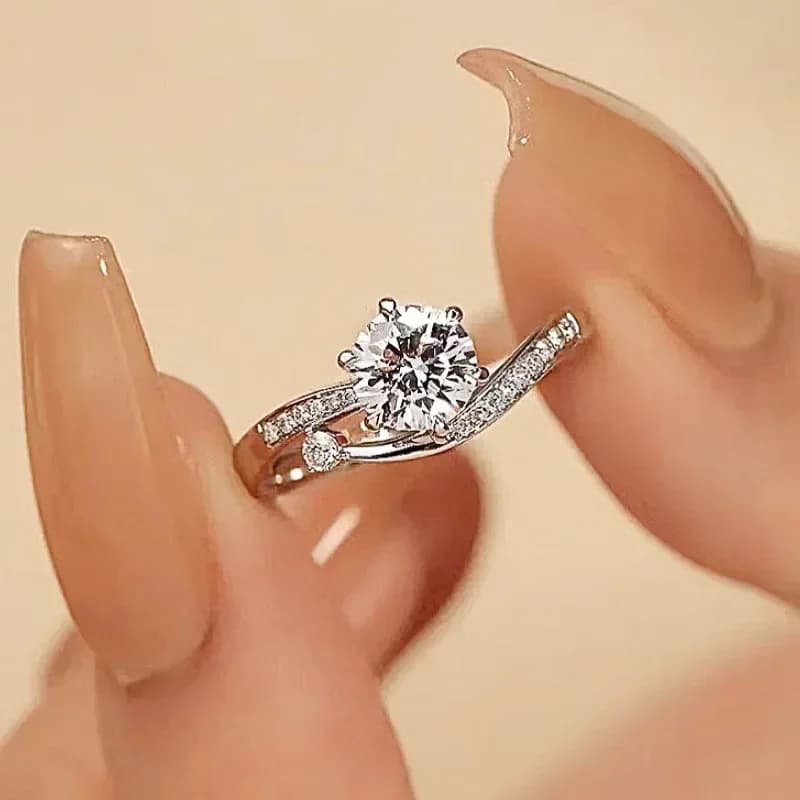 2026 New European and American Light Luxury Style Engagement Ring Elegant Fashion Wedding Matching Jewelry Accessories