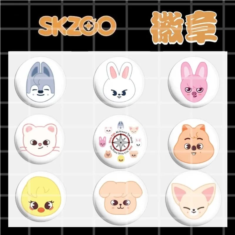 2025 SKZOO Boy Group K-pop Merchandise Stray Kids Distintivo acrilico, spilla durevole, collezione di fan