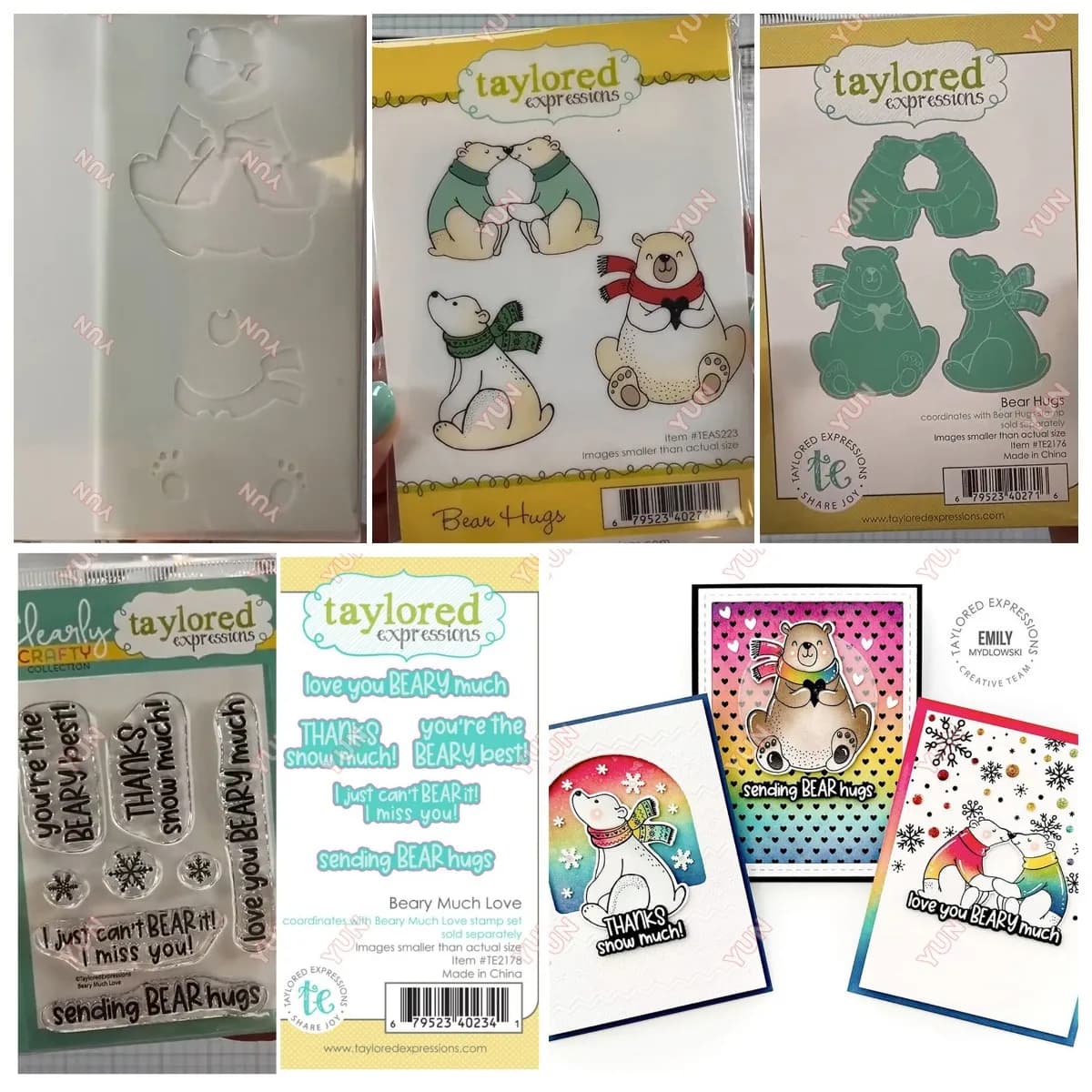 winter New Metal Cut Dies BEAR HUGS MUCH LOVE Die stamp stencils Set DIY Holiday Card Molds Scrapbooking Decor Embossing Making