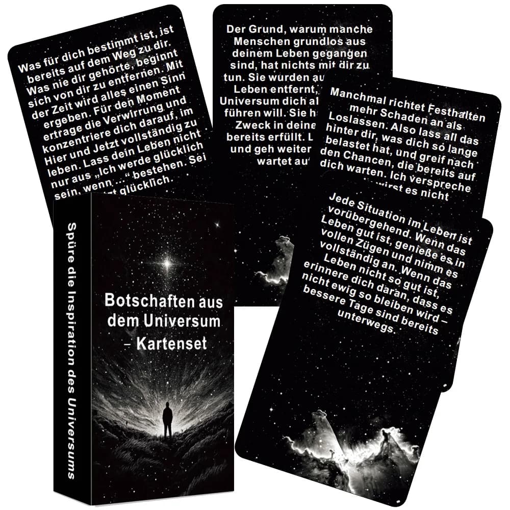 Carte dei tarocchi tedeschi, messaggio dell'universo Carte oracoli, 54 mazzi con parole chiave, carte oracolo tedesche