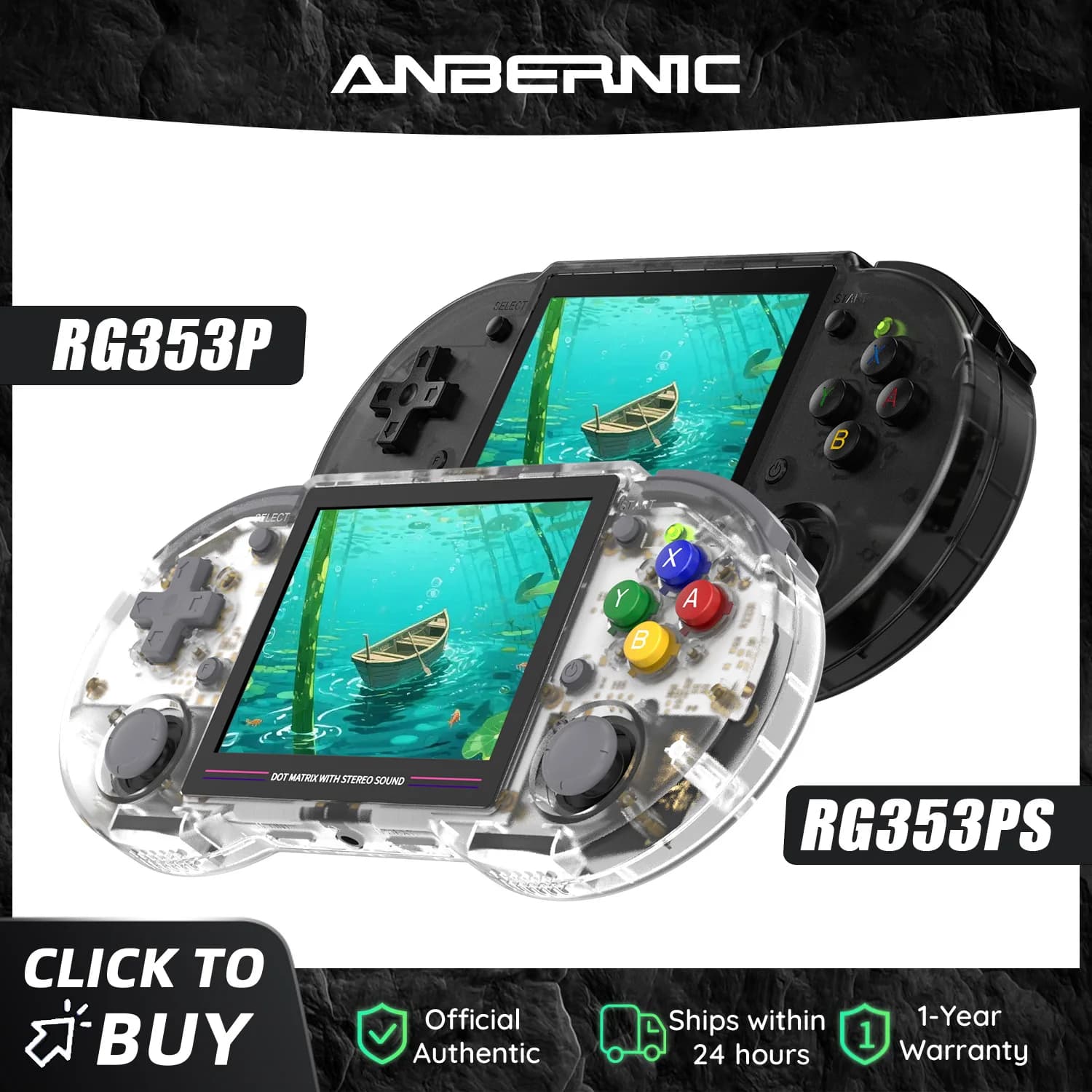Anbernic RG353P RG353PS Console di Gioco Portatile Retro a 64 Bit, RK3566, Schermo IPS da 3,5 Pollici, Supporto WiFi 5G, Bluetooth 4.2, Plug&Play