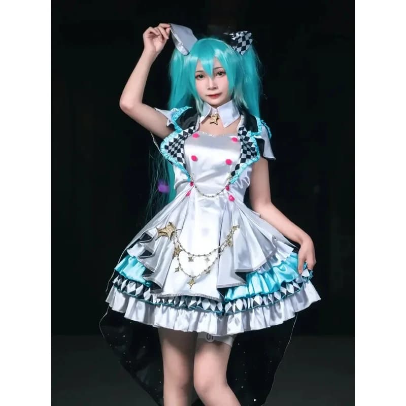 Gioco Progetto Sekai Cosplay Donna Halloween Carino Rosa Bianco Costume Idol Dress Lukax;8's,6;