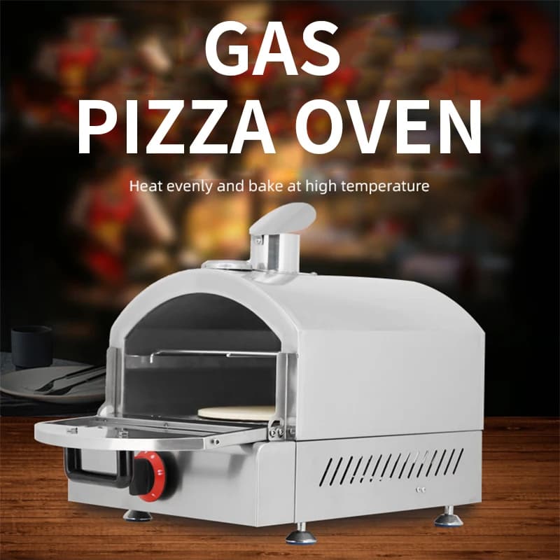 Forno a gas da esterno NP-14 con pietra rotante automatica Forno per pizza a propano portatile da 14 pollici GPL