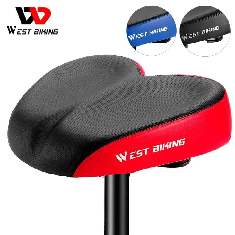 WEST BIKING Sella per bicicletta senza naso ergonomica allargata addensata pieghevole elettrica MTB BMX sedile per bici da strada cuscino per ciclismo a lunga distanza