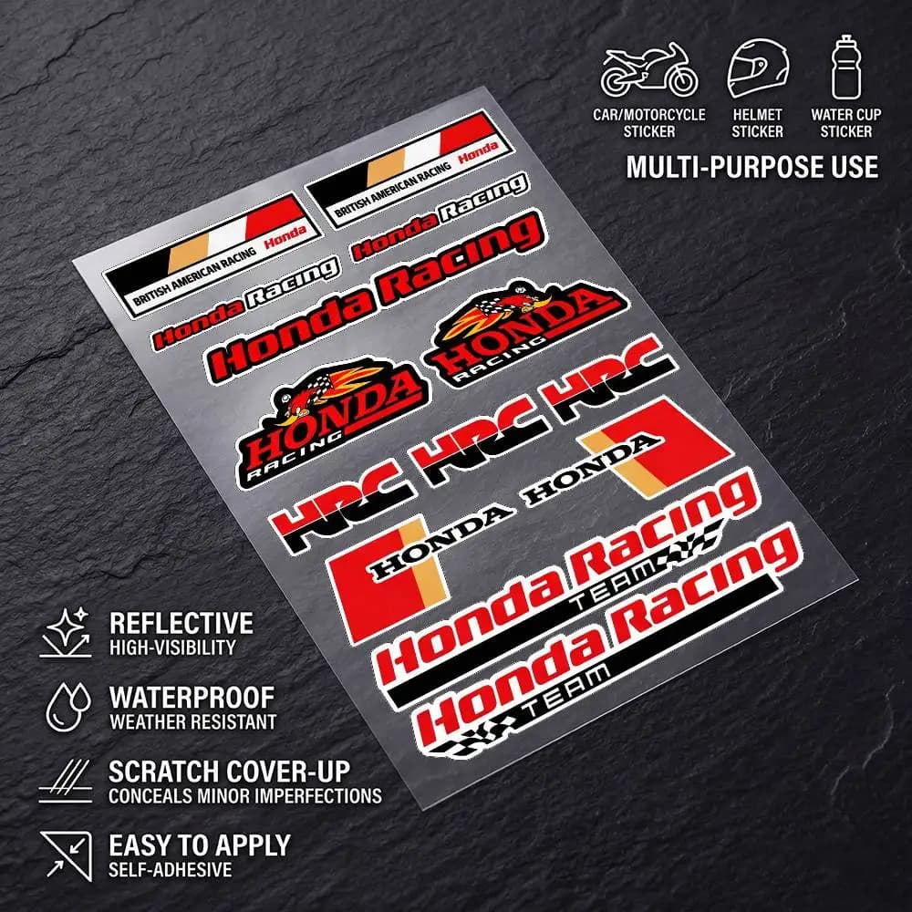 FOR HONDA Universal Multi-Purpose Reflective Waterproof Stickers Scratch Conceal For Auto Bike Helmet Mug Fridge Decoration